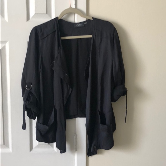 Astr Jackets & Blazers - Size L Charcoal grey jacket with slanted zip!
